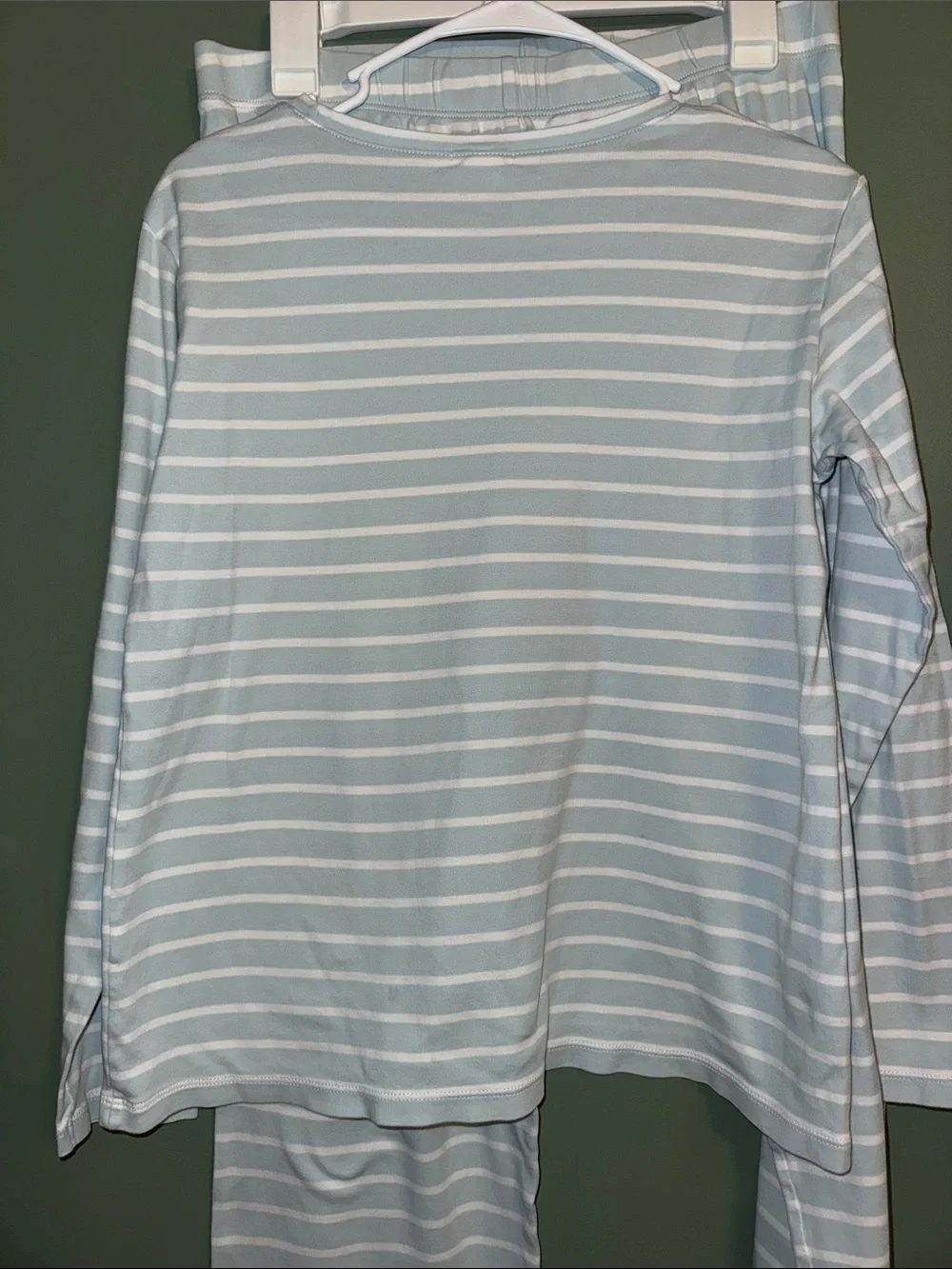 LAKE Blue and White Stripe PJ Set 100% Pima Cotton Matching Medium - Picture 4 of 7